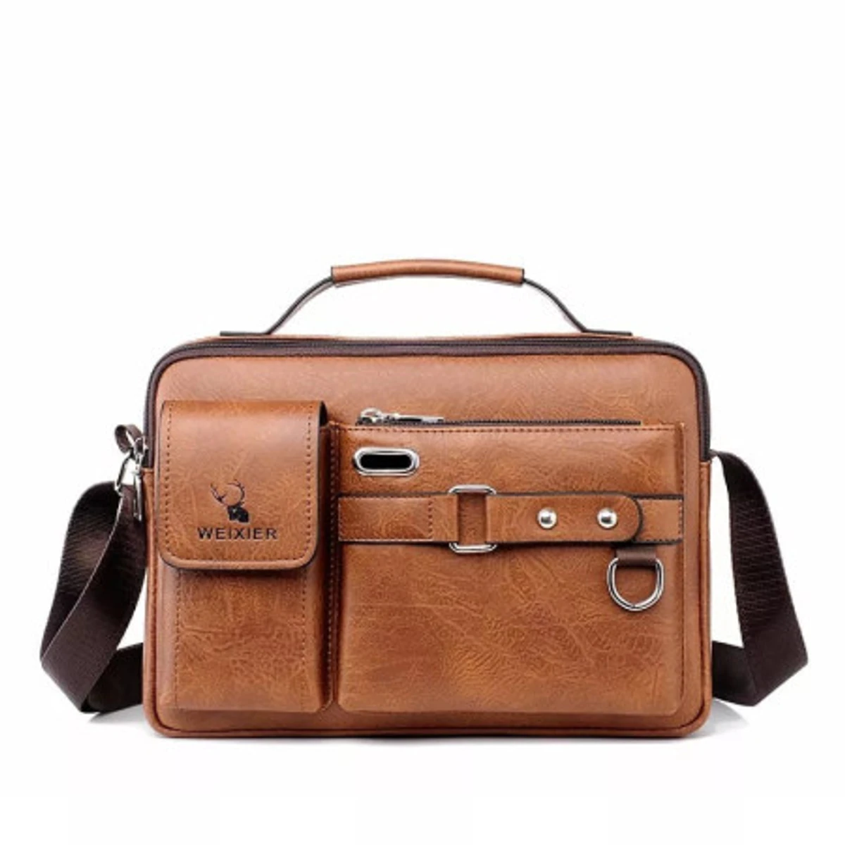 Men’s Pu Leather Shoulder Bag (brown shape )